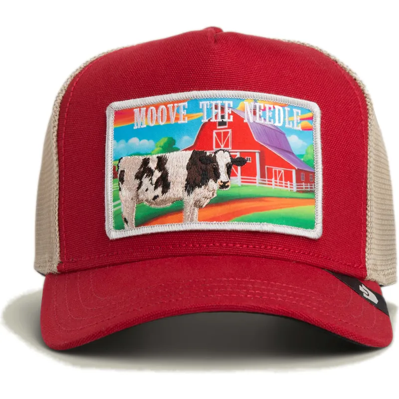 gorra-trucker-roja-vaca-moove-the-needle-greener-grass-the-farm-de-goorin-bros