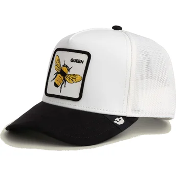 Gorra trucker blanca y negra abeja Queen Microsuede Bee The Farm de Goorin Bros.
