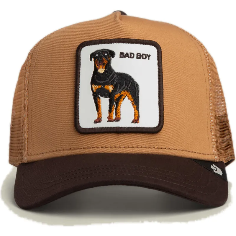 braune-trucker-kappe-rottweiler-bad-boy-the-farm-von-goorin-bros