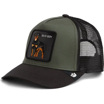 Trucker-Cap grün und schwarz Rottweiler Bad Boy The Farm von Goorin Bros.