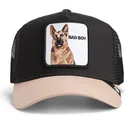 trucker-cap-schwarz-und-beige-deutscher-schaferhund-the-bad-boy-the-farm-von-goorin-bros
