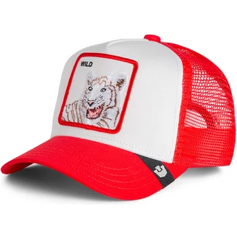 Gorra trucker blanca y roja para niño tigre Rush Wild The Farm de Goorin Bros.