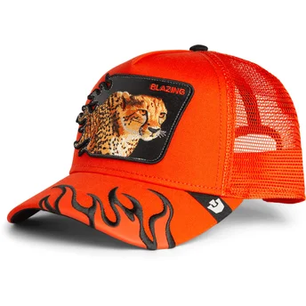 Gorra trucker naranja guepardo Blazing Flames The Farm de Goorin Bros.