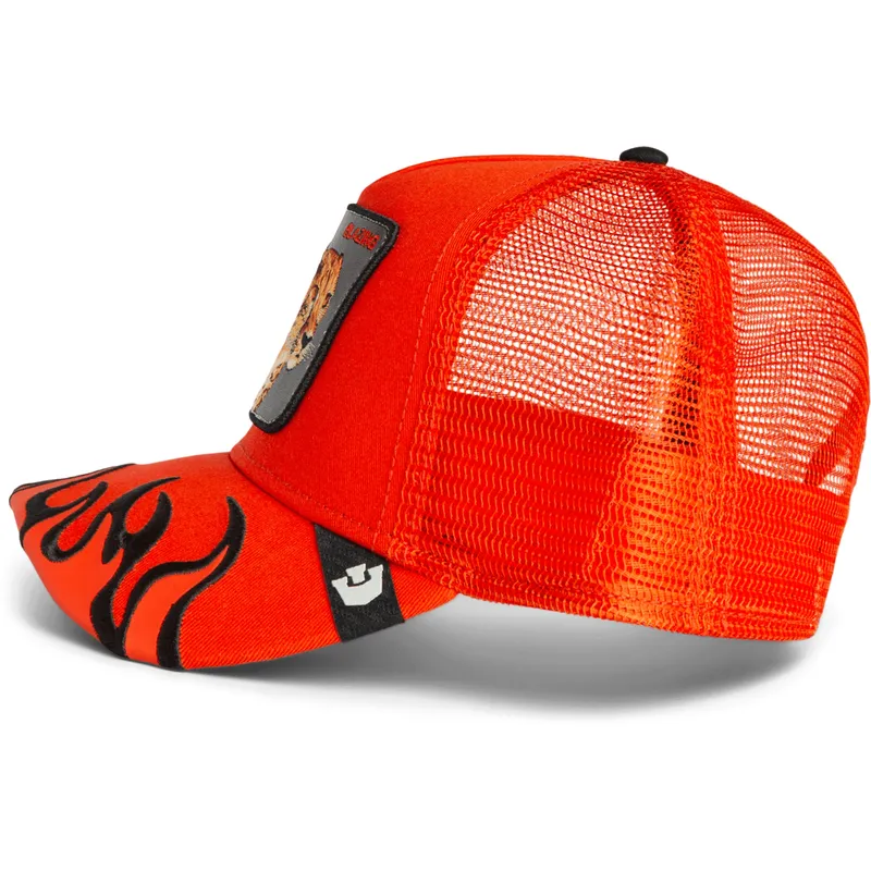 trucker-cap-orange-gepard-blazing-flames-the-farm-von-goorin-bros
