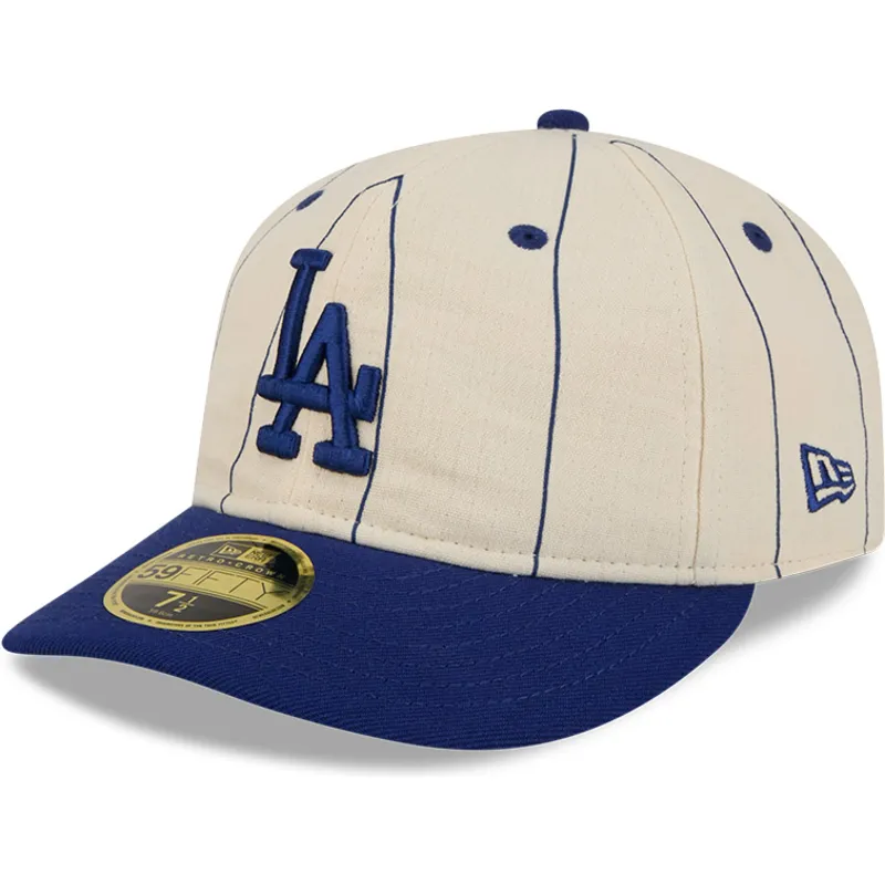 gorra-curva-beige-ajustada-59fifty-retro-crown-linen-de-los-angeles-dodgers-mlb-de-new-era