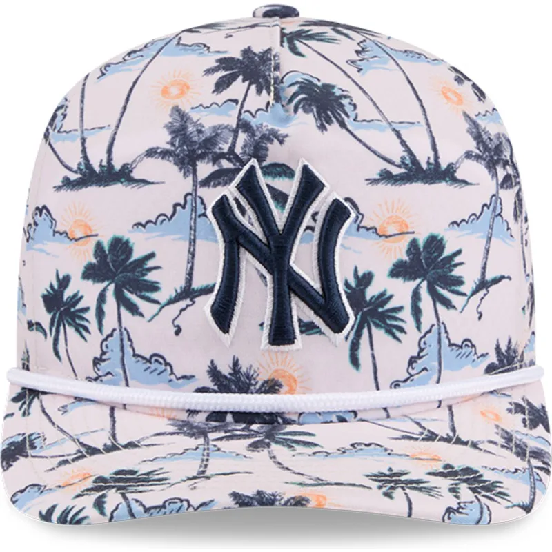 mehrfarbige-gebogene-snapback-kappe-19twenty-printed-tropical-der-new-york-yankees-mlb-von-new-era