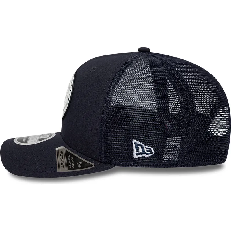 marineblaue-trucker-kappe-9seventy-stretch-snap-circle-spring-training-der-new-york-yankees-mlb-von-new-era