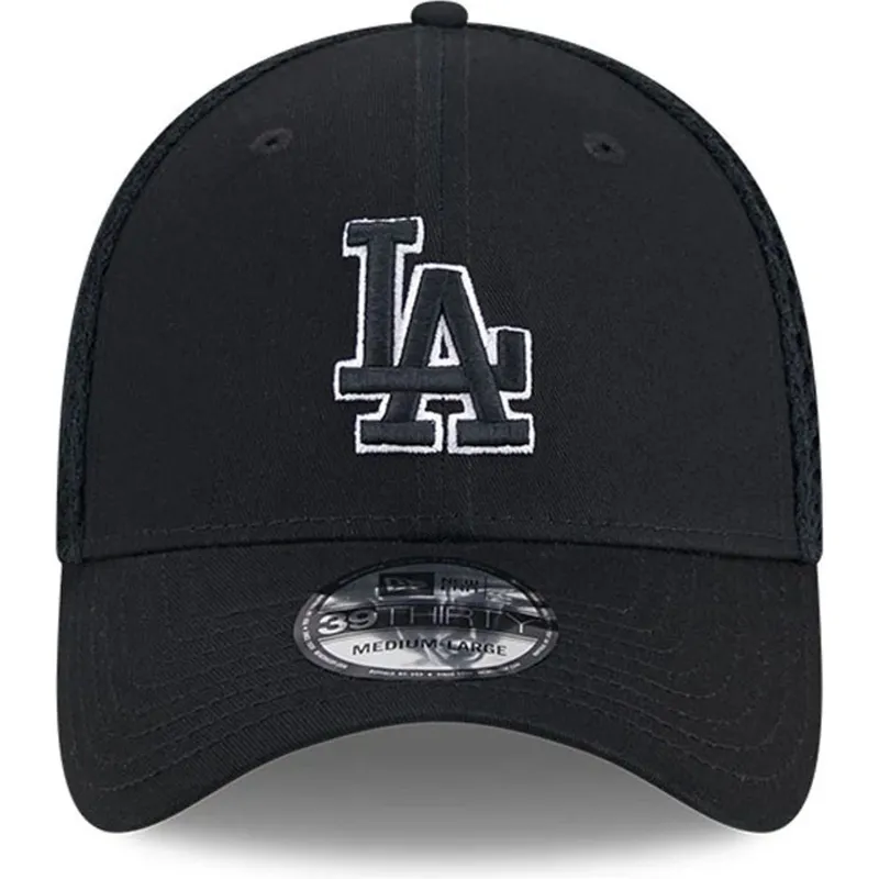gorra-trucker-negra-ajustada-con-logo-negro-39thirty-evergreen-neo-de-los-angeles-dodgers-mlb-de-new-era