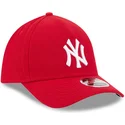 rote-gebogene-verstellbare-kappe-39thirty-m-crown-a-frame-von-new-york-yankees-mlb-von-new-era