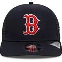 marineblaue-trucker-kappe-9seventy-stretch-snap-evergreen-der-boston-red-sox-mlb-von-new-era