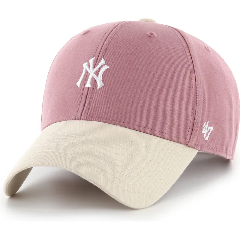gorra-curva-rosa-ajustable-mvp-base-runner-two-tone-legend-de-new-york-yankees-mlb-de-47-brand