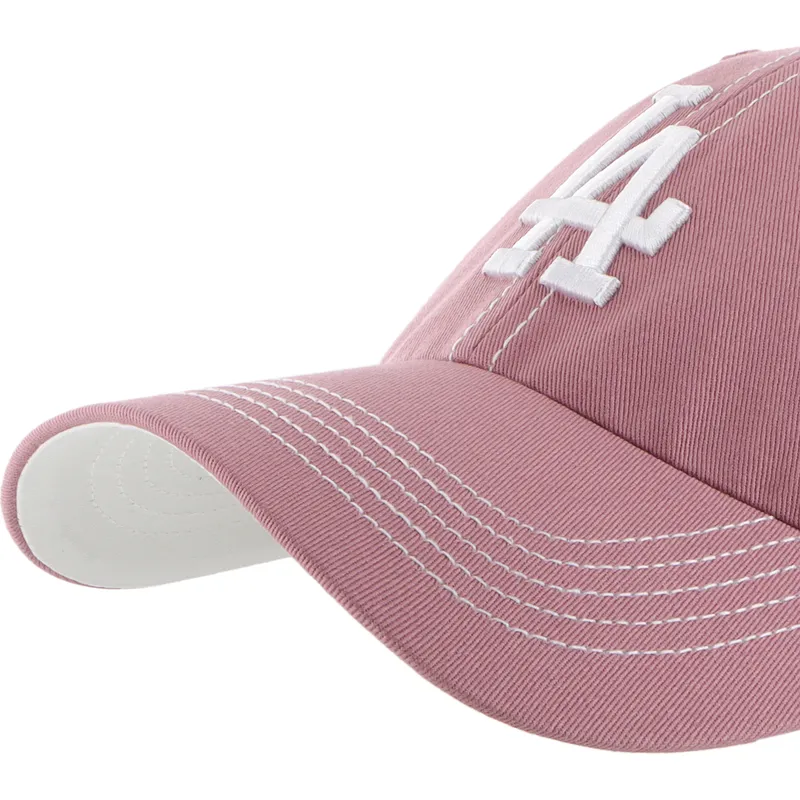 rosa-verstellbare-curved-cap-clean-up-contrast-stitch-der-los-angeles-dodgers-mlb-von-47-brand
