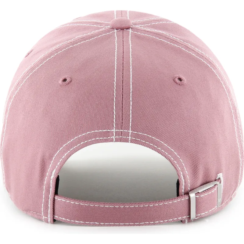 rosa-verstellbare-curved-cap-clean-up-contrast-stitch-der-new-york-yankees-mlb-von-47-brand