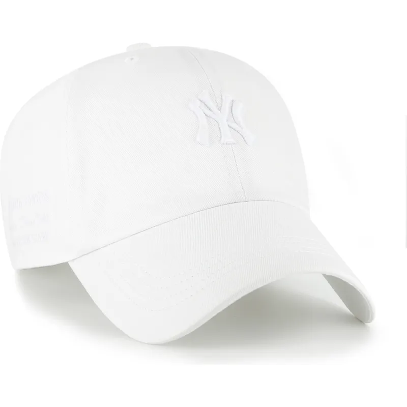 weisse-verstellbare-gebogene-kappe-mit-weissem-logo-clean-up-contemporary-two-tone-der-new-york-yankees-mlb-von-47-brand