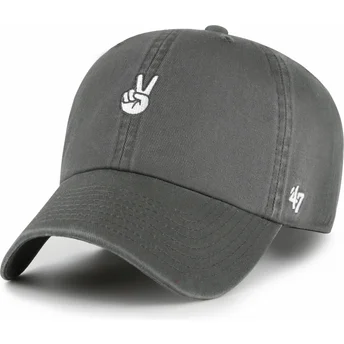 Graue verstellbare Curved Cap Peace Clean Up Base Runner Icon von 47 Brand