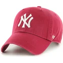 dunkelrote-verstellbare-curved-cap-clean-up-der-new-york-yankees-mlb-von-47-brand