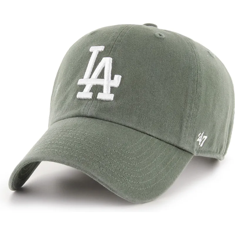 grune-verstellbare-curved-cap-clean-up-der-los-angeles-dodgers-mlb-von-47-brand