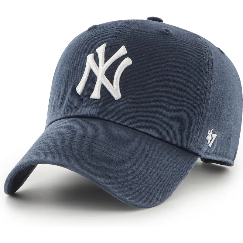 mutzen-gebogen-marineblau-verstellbares-band-clean-up-der-new-york-yankees-mlb-von-47-brand