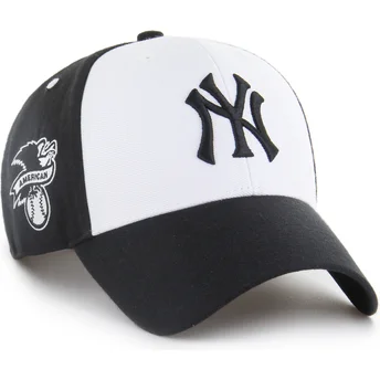 Schwarze und weiße gebogene Snapback-Kappe MVP Replica Sure Shot der New York Yankees MLB von 47 Brand