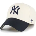 beige-und-marineblaue-verstellbare-curved-cap-mvp-two-tone-der-new-york-yankees-mlb-von-47-brand