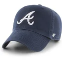 marineblaue-verstellbare-curved-cap-clean-up-der-atlanta-braves-mlb-von-47-brand