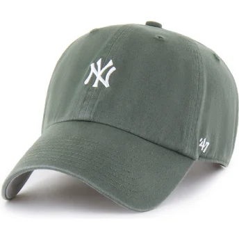 Gorra curva verde ajustable con logo blanco Clean Up Base Runner de New York Yankees MLB de 47 Brand