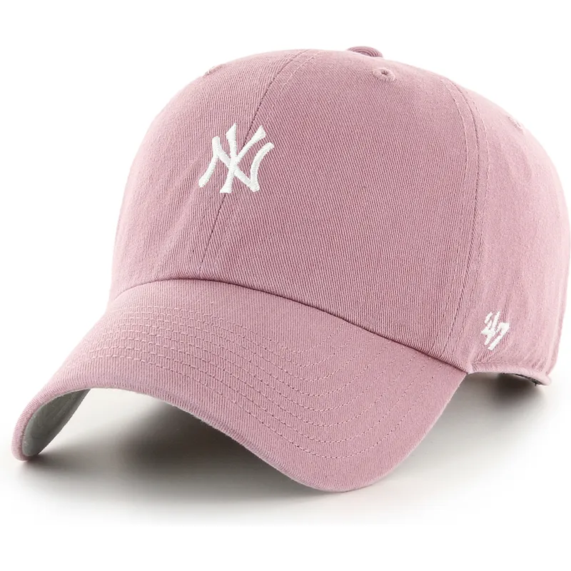 gorra-curva-rosa-ajustable-clean-up-base-runner-mini-logo-de-new-york-yankees-mlb-de-47-brand