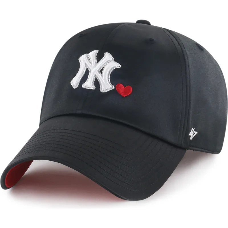 schwarze-verstellbare-curved-cap-clean-up-with-love-der-new-york-yankees-mlb-von-47-brand