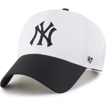 Weiße und schwarze gebogene Snapback-Kappe MVP Brrr Two Tone der New York Yankees MLB von 47 Brand