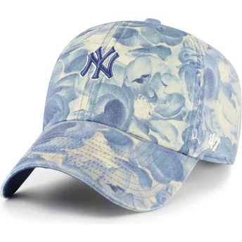 Blaue verstellbare Curved Cap Clean Up Gardenia der New York Yankees MLB von 47 Brand