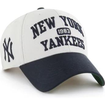 Gebogene beige und marineblaue verstellbare Kappe MVP Broke Line der New York Yankees MLB von 47 Brand