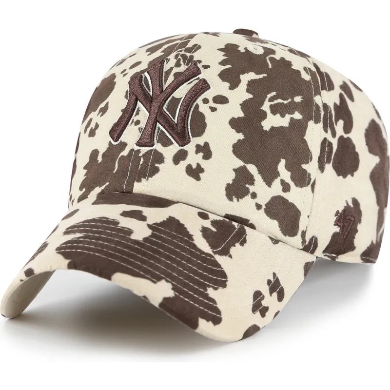 gorra-curva-marron-ajustable-con-logo-marron-clean-up-bessie-de-new-york-yankees-mlb-de-47-brand