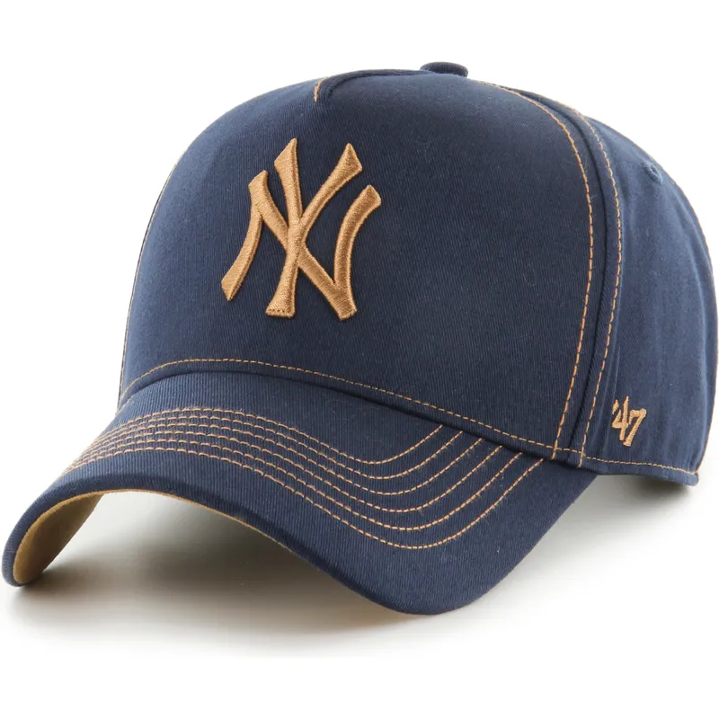 gorra-curva-azul-marino-y-marron-ajustable-mvp-dt-contrast-stitch-de-new-york-yankees-mlb-de-47-brand