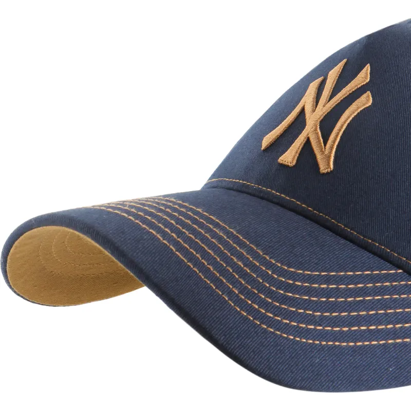 gorra-curva-azul-marino-y-marron-ajustable-mvp-dt-contrast-stitch-de-new-york-yankees-mlb-de-47-brand