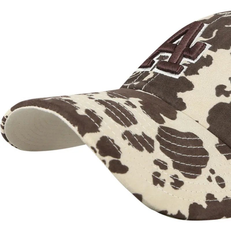 braune-verstellbare-curved-cap-mit-braunem-logo-clean-up-bessie-der-los-angeles-dodgers-mlb-von-47-brand