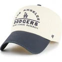 beige-und-marineblaue-gebogene-verstellbare-clean-up-windham-kappe-der-los-angeles-dodgers-mlb-von-47-brand