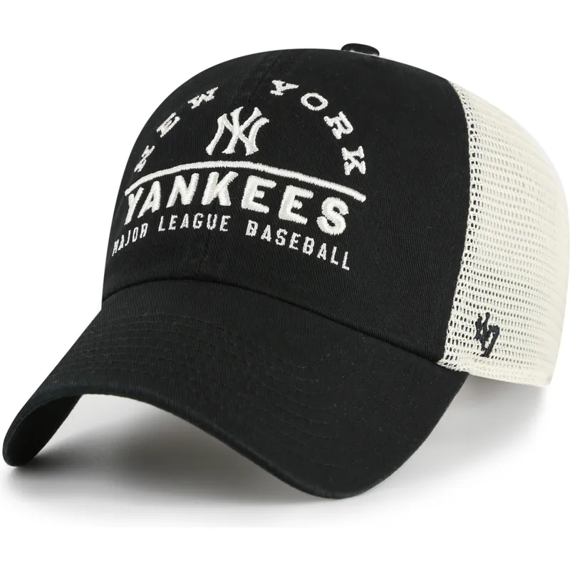 schwarze-trucker-kappe-clean-up-windham-mesh-der-new-york-yankees-mlb-von-47-brand