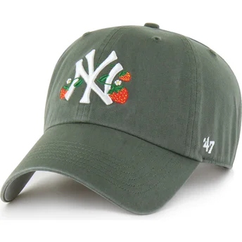 Grüne verstellbare Curved Cap Clean Up Icon Alt Strawberry der New York Yankees MLB von 47 Brand