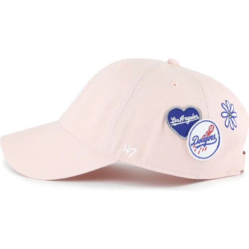 gebogene-rosa-verstellbare-kappe-clean-up-badges-der-los-angeles-dodgers-mlb-von-47-brand
