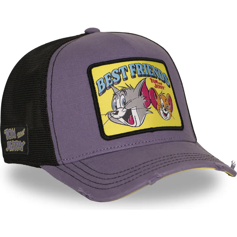 trucker-cap-violett-tom-und-jerry-taj8-besb-looney-tunes-von-capslab