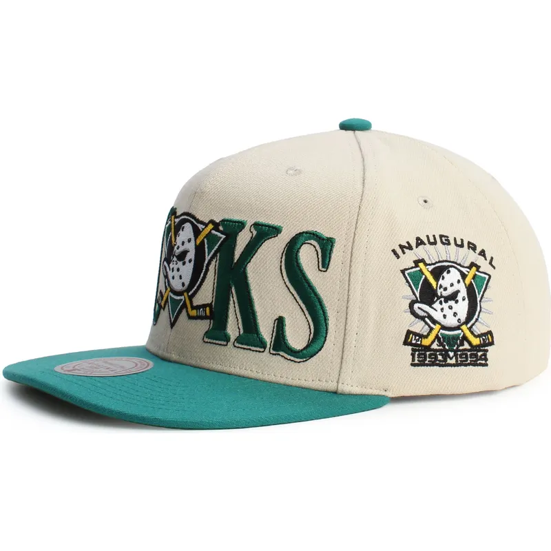 gorra-plana-verde-y-beige-snapback-across-the-board-de-anaheim-ducks-nhl-de-mitchell-ness