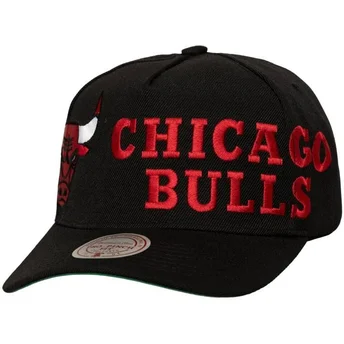 Schwarze gebogene Snapback-Kappe Busted Pro von Chicago Bulls NBA von Mitchell & Ness