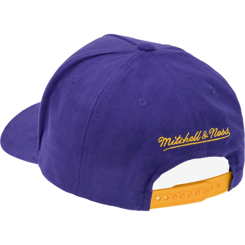 violette-gebogene-snapback-kappe-shady-suede-pro-der-los-angeles-lakers-nba-von-mitchell-ness