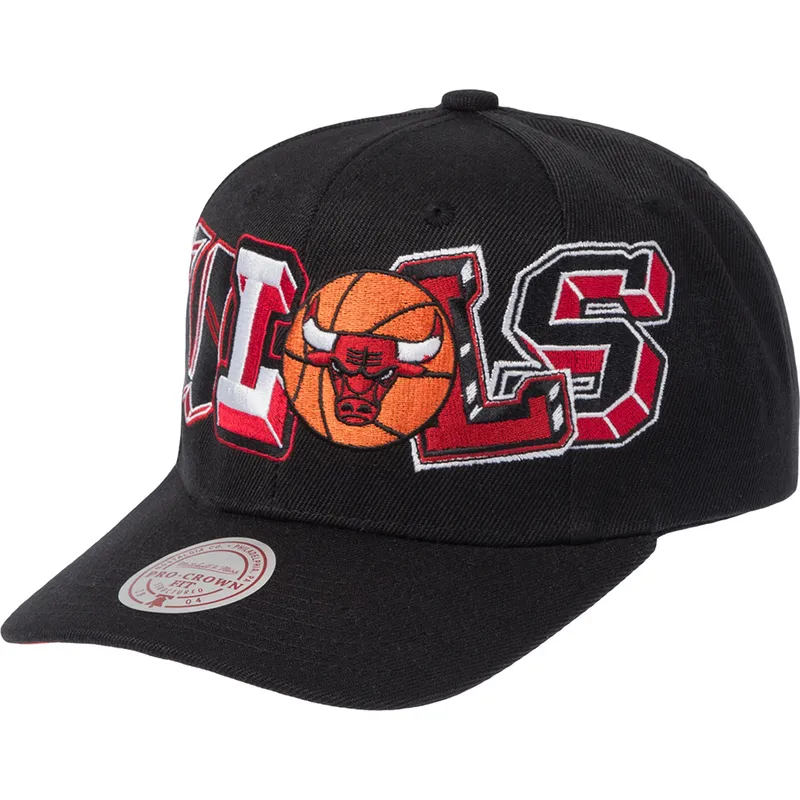 schwarze-gebogene-snapback-kappe-hyper-type-pro-der-chicago-bulls-nba-von-mitchell-ness