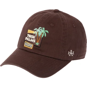 Braune verstellbare Curved Cap Twin Palms Village Ballpark von American Needle