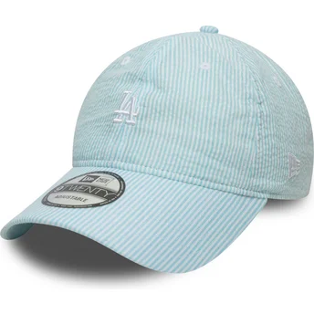 Blaue verstellbare Curved Cap 9TWENTY Seersucker der Los Angeles Dodgers MLB von New Era