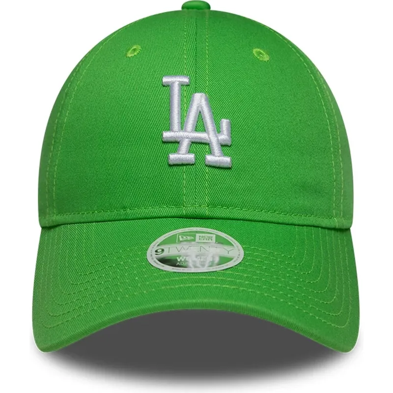 grune-verstellbare-curved-cap-fur-damen-9twenty-league-essential-midi-der-los-angeles-dodgers-mlb-von-new-era