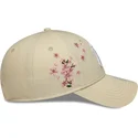 beige-verstellbare-curved-cap-fur-damen-9forty-floral-icon-side-der-new-york-yankees-mlb-von-new-era