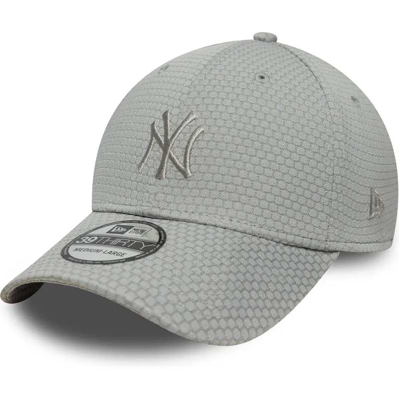 graue-gebogene-verstellbare-kappe-39thirty-stretch-mesh-der-new-york-yankees-mlb-von-new-era