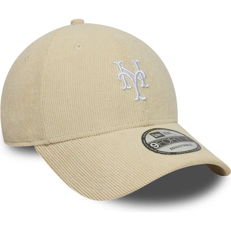 beige-gebogene-verstellbare-9forty-soft-cord-kappe-der-new-york-mets-mlb-von-new-era